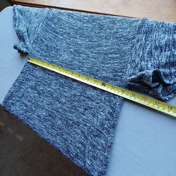 Studio M Grey Heather Sweater Dress L cowl boat neck flutter sleeve bodycon midi - Picture 9 of 12